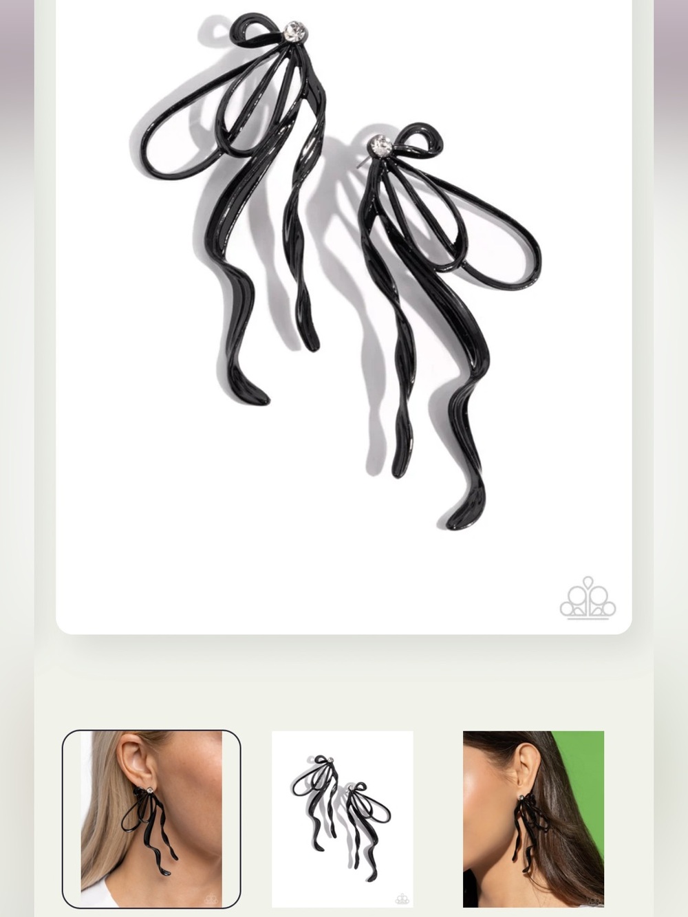 ⚫️🔲⚫️ “TRENDY TAPESTRY” BLACK EARRINGS ~ PAPARAZZI❗️⚫️🔲⚫️ UNUSUALLY BEAUTIFUL❗️ - Picture 5 of 6